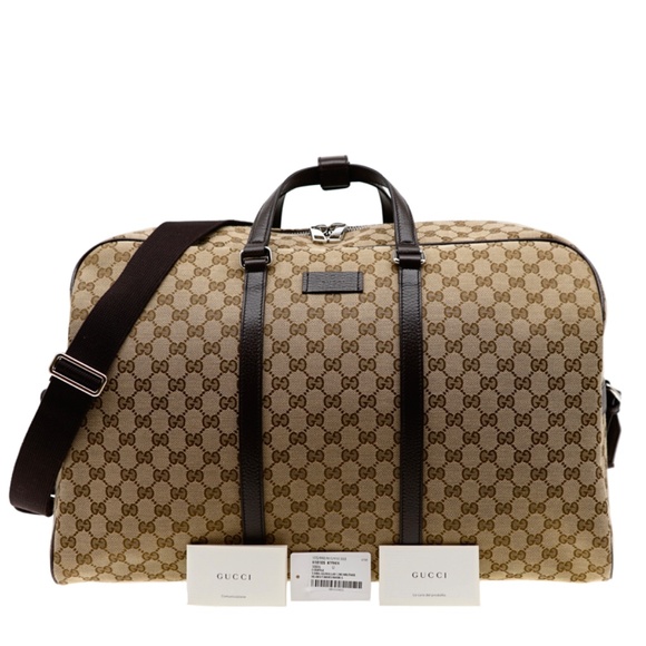 Gucci GG Duffle Travel Luggage Bag Weekender X-Large Beige Canvas New - Picture 4 of 8
